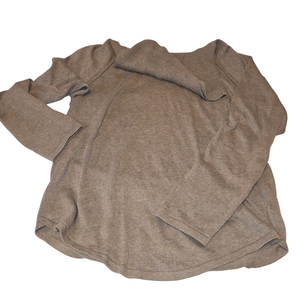 Jeanne Pierre Womens L Cotton Knit‎ Sweater Long Sleeve Taupe